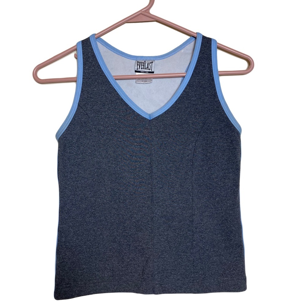 Everlast Medium Grey Blue Sports Bra Attached Tank